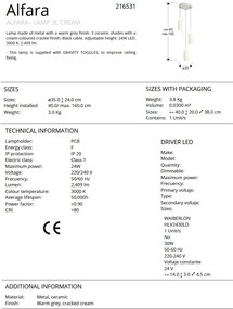 Lustra cu 3 pendule ceramice LED Alfara