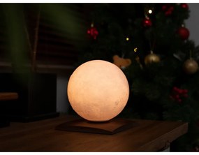 Veioză maro închis LED din lemn de nuc (înălțime 19,5 cm) Smart LunaSpin – Gingko