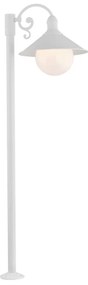 Stalp de iluminat exterior stil clasic ERBA BIS alb H-120cm