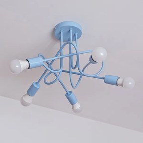 Lustră de tavan aplicată OXFORD 5xE27/15W/230V albastru