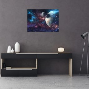 Tablou pe sticlă cu cosmos (70x50 cm)