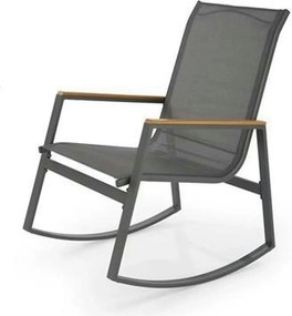 Scaun de gradina ZLATAN, gri inchis, plasa/polipropilena/metal, 62x86x