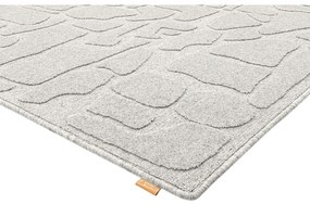 Covor gri deschis din lână 200x300 cm Morphic Dunes – Agnella