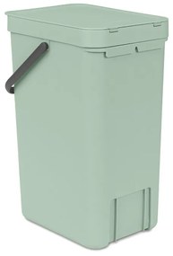 Cos de gunoi colectare selectiva Brabantia Sort&Go 1005517, 16 L, Maner, Montabil pe perete, Verde deschis