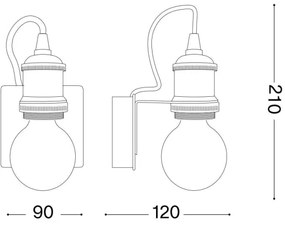 Lampă de perete Ideal Lux FRIDA 1xE27/60W/230V cupru