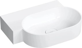 Lavoar suspendat Omnires Ovo M+ finisaj alb lucios 55.5 cm stanga