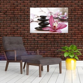Tablou cupietre pentru masaj și orhidee (90x60 cm)