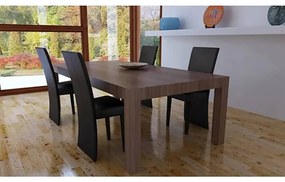 vidaXL Scaune de sufragerie, 4 buc., maro închis, piele ecologică