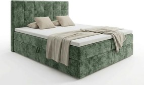 Pat boxspring tapitat DIRELIS VIBE 160x200 cm verde inchis Saltea: Saltea cu arcuri Bonell