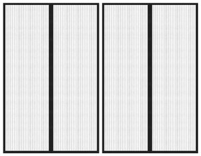Perdea de usa anti-insecte cu magnet, 2 buc., negru, 220x130 cm