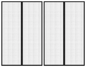 Perdea de usa anti-insecte cu magnet, 2 buc., negru, 220x130 cm