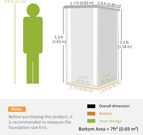 Outsunny Șopron de Grădină Exterior 0,69 m² 83x89x163 cm cu Acoperiș Înclinat Ușă cu Închizătoare Include Mănuși Gri Închis | Aosom Romania