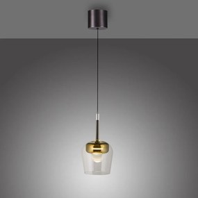 Pendul LED Smart cu Telecomanda, CCT, Sticla, Auriu, Q-KON
