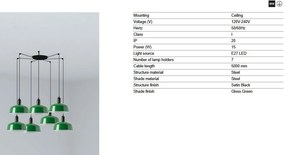 Lustra cu 7 pendule metal TATAWIN M verde