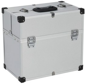 vidaXL Cutie de scule, argintiu, 38 x 22,5 x 34 cm, aluminiu