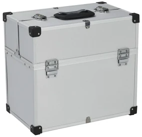vidaXL Cutie de scule, argintiu, 38 x 22,5 x 34 cm, aluminiu