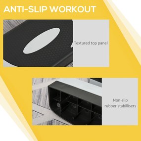 HOMCOM Stepper pentru aerobica reglabil in inaltime 10-15-20 cm, anti-alunecare, Negru si Gri | AOSOM RO