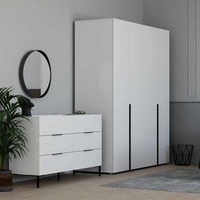 Dulap Haine Adore Oryana cu 4 usi cu rafturi si umerasi, 180 x 210 x 62 cm