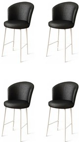 Set de scaune de bar Uras Black and White, 4bucăți, 4 buc