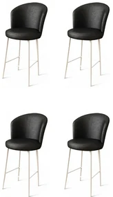 Set de scaune de bar Uras Black and White, 4bucăți, 4 buc