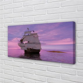 Tablouri canvas cer violet navă de mare