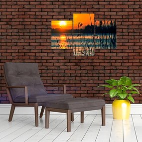 Tablou - Apus de soare la lac (90x60 cm)