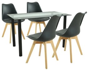 Set de masă Merlo 4+1 negru