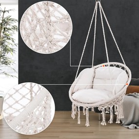 Deuba Scaun suspendat 80x60x140cm - culoare crem