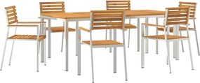 vidaXL Set de masă pentru grădină 7 pcs Maro Lemn Solid de Acacia