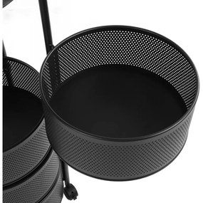 OFERTA Raft rotativ pe roti ROUND SZ33 cu 5 cosuri, negru II. calitate