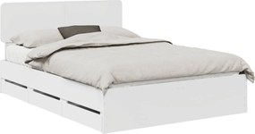 vidaXL Cadru de pat cu headboard Alb 160 x 200 cm Lemn prelucrat