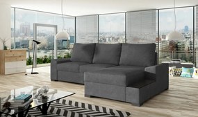 Coltar extensibil, cu spatiu pentru depozitare, 245x160x90 cm, Negro R02, Eltap (Culoare: Albastru inchis / Gri catifea)