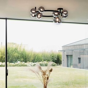 Lustra aplicata design modern Perlage pl10 negru/fumuriu