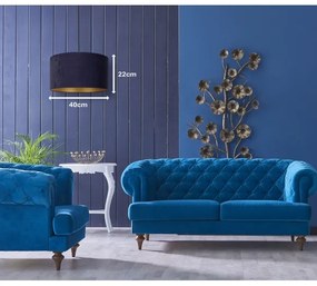 Lustră pe cablu Duolla ROLLER 1xE27/15W/230V d. 40 cm albastru/auriu