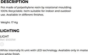 Ghiveci / Jardiniera plante design decorativ modern cu iluminat LED PEACOCK