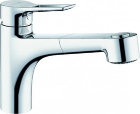 Baterie bucatarie cu dus extractibil Kludi Mix crom pentru presiune scazuta