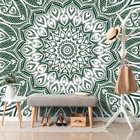 Tapet autoadeziv Mandala de armonie pe fundal verde