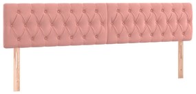 346381 vidaXL Tăblii de pat, 2 buc, roz, 90x7x78/88 cm, catifea