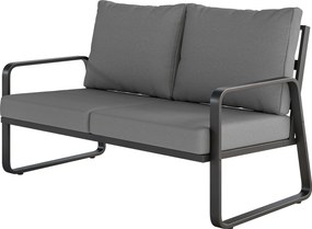 Outsunny Canapea de grădină 2 locuri cu perne groase, huse detașabile și accotoare moderne, 121x69x69cm, gri deschis | Aosom Romania