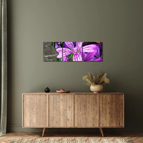Tablou -flori de câmp (cu ceas) (90x30 cm)