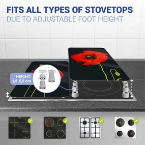 Protecții de aragaz 2 buc. din sticlă temperată 52x30 cm Poppy - Maximex