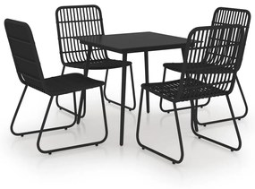 3060244 vidaXL Set mobilier de exterior, 5 piese, poliratan și sticlă