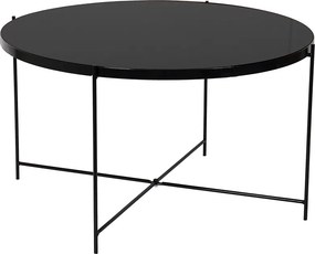Masuta de cafea KURTIS, negru, sticla/metal, 60x60x40 cm
