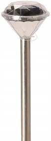 Lampa solara Diamond din otel inoxidabil, 1LED alb, 34,5x8x8cm
