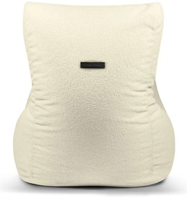 Fotoliu bean bag crem cu tapițerie din țesătură bouclé Seat Lounge – SLOWDOWN