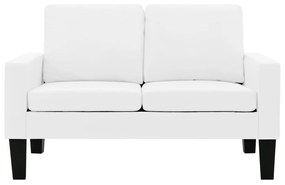 288752 vidaXL Canapea cu 2 locuri, alb, piele ecologică