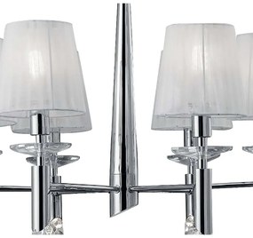 Candelabru elegant cu 6 brate Tiffany crom/ abajur alb