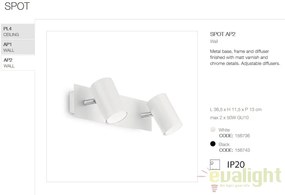 Aplica perete design modern minimalist SPOT AP2 alba 156736