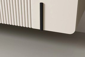 Comodă suspendată Malmi 200 cm cu patru uși - cașmir / crem / elemente negre