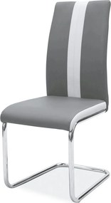 Scaun tapitat H200, gri/crom, piele ecologica/metal, 42X42X98 cm